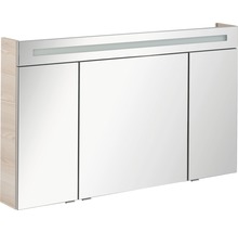 Spiegelschrank FACKELMANN B.clever 120 x 16 x 71 cm alaska esche 3-türig LED IP 20