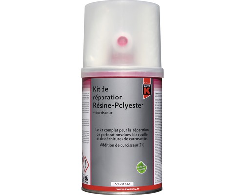 Kit résine polyester de réparation Auto-K 1000 g Kit de réparation de résine polyester