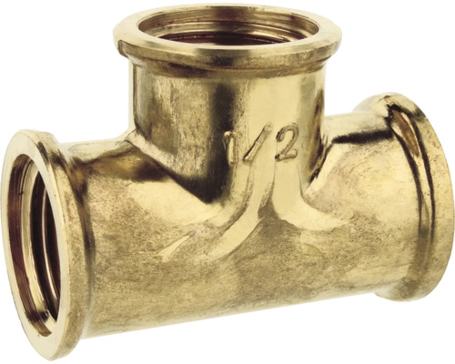 Pièce en T ½" laiton Raccord en T en laiton avec raccord de 1/2 pouce pour installations sanitaires