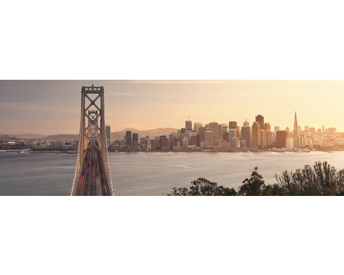 Papier peint panoramique intissé XXL2-055 California Dreaming 2 pces 368 x 124 cm Vue sur l''horizon de San Francisco avec le pont San Francisco-Oakland Bay