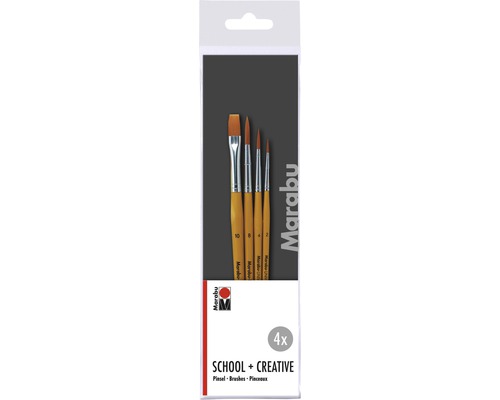 Kit de pinceaux pour artistes Marabu Creativ 4 pièces Kit de pinceaux pour artistes Marabu Creativ 4 pièces