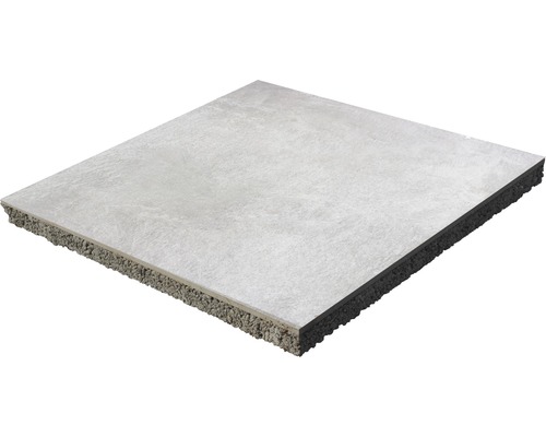 Dalle de terrasse en béton 2 en 1 plaque combinée iStone Duocera quartz 60 cm x 60 cm x 4 cm Dalle en béton avec mortier drainant pour l'extérieur