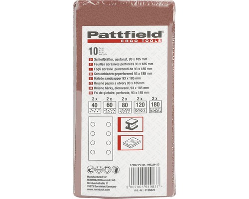 Packung gestanzte Schleifblätter, 93 x 185 Millimeter