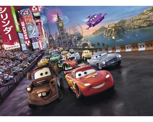 Papier peint panoramique SD401 Disney Cars Race 4 pces 4 pces 254 x 184 cm