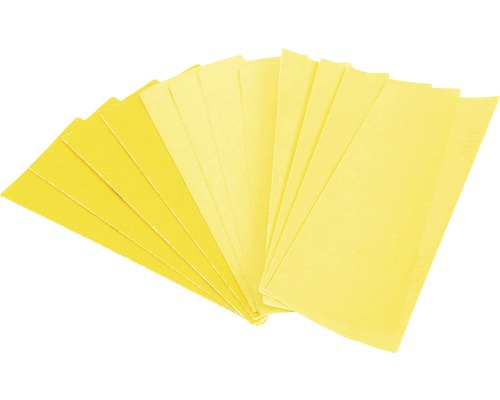 Feuille abrasive Pattfield pour ponceuse vibrante 115x280 mm 20 pièces, non perforée Plaques de glu jaunes pour insectes pour la capture des parasites