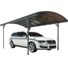 Carport simple Palram – Canopia Vitoria 5000 avec gouttière 290 x 500 cm anthracite