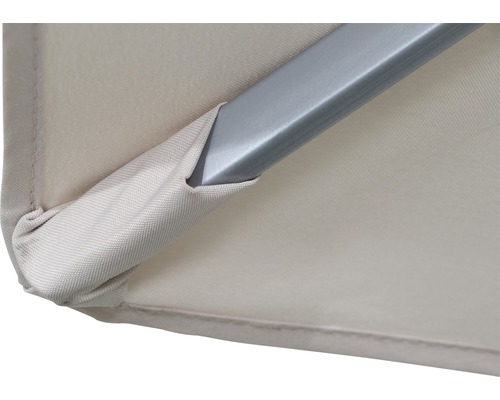 Vue détaillée du parasol avec armature