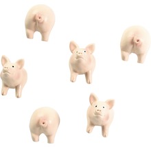 Dekomagnet Piggy pink 6er-Set