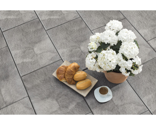Beton Terrassenplatte iStone Style weiß-schwarz 60 cm x 40 cm x 4 cm Beton Terrassenplatte iStone Style weiß-schwarz 60 cm x 40 cm x 4 cm