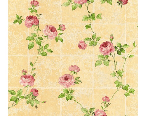 Papier peint intissé 34501-6 Chateau 5 rosier sable vert rose