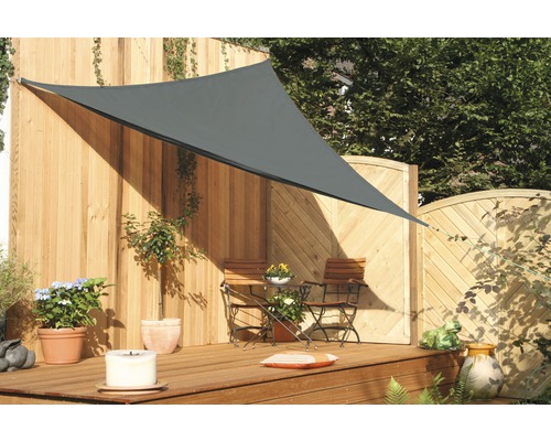 Voile d'ombrage triangulaire anthracite avec protection contre la pluie 380x380x380 cm