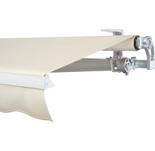 SOLUNA Gelenkarmmarkise Concept 3,5x2 Stoff Dessin 6610 Gestell Silber E6EV1 eloxiert Antrieb rechts inkl. Motor und Wandschalter