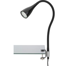 Lampe de bureau LED à pince Elasti noire avec 1 ampoule 250 lm 3000 K blanc chaud H 600 mm-thumb-1