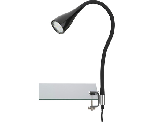 Lampe de bureau LED à pince Elasti noire avec 1 ampoule 250 lm 3000 K blanc chaud H 600 mm