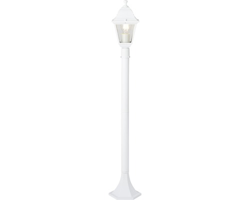 Lampe d'extérieur en aluminium/verre IP44 1 ampoule HxL 1000x170 mm Nissi blanc Lampadaire de jardin blanc pour l''extérieur