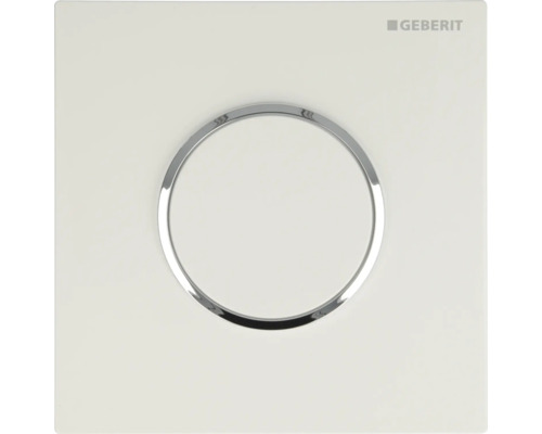 Commande d'urinoir GEBERIT Sigma 10 plaque pneumatique blanc brillant / anneau décoratif chrome 116.015.KJ.1-0