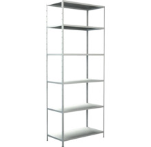 Steck-Grundregal Schulte weiß 250x100x50 cm 6 Böden geteilte Winkelprofile Tragkraft 510 kg
