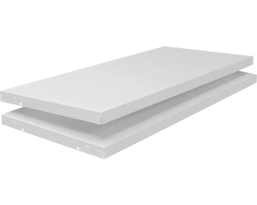 Tablette Schulte blanche 80x3,5x35 cm, lot de 2, système d'enfichage jusqu'à 60 kg