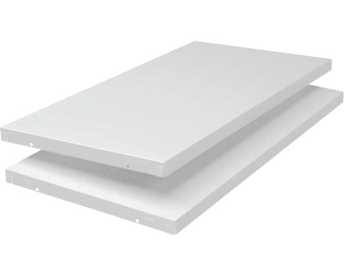 Tablette Schulte blanche 80x3,5x40 cm, lot de 2, système d'enfichage