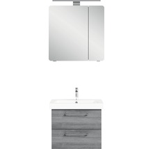 Badezimmerset mit Waschtischunterschrank, Waschbecken und Spiegelschrank