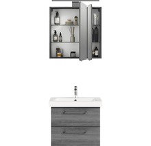 Waschtischunterschrank mit Waschbecken und Spiegelschrank im Badezimmer
