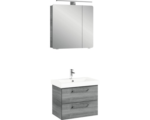 Badezimmer-Set mit Spiegelschrank, Waschbecken und Unterschrank