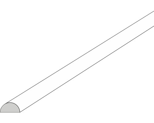 Barre semi-circulaire en plastique Ø 5,0 mm, longueur : 1000 mm blanc