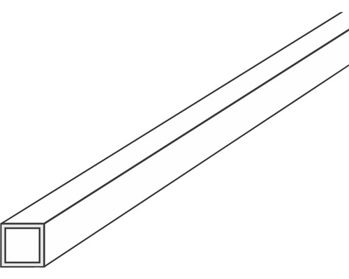 Kunststoff 4-Kant-Rohr außen 3 mm, innen 2 mm, Länge: 1000 mm weiß