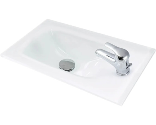 Meuble lavabo Marlin 3010.1 50,4x37,1 cm verre blanc