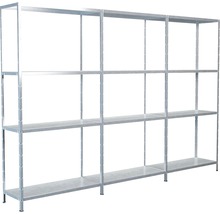 Mehrteiliges, graues Metallregalsystem für Lagerung und Organisation
