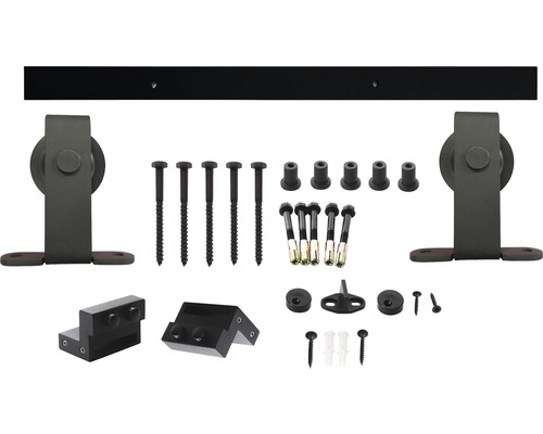 Schiebetürbeschlag-Set mit Laufschiene und Befestigungsmaterial