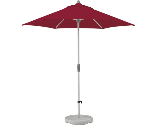 Sonnenschirm Sun Comfort by GlatzStyle Ø 250 H 245 cm Polyester 180 g/m² rot Quadratischer Sonnenschirm mit Ständer