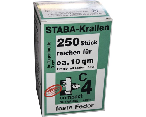 Paquet de griffes Staba avec 250 pièces, adapté pour environ 10 mètres carrés