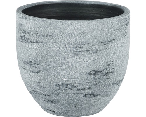 Pot de fleurs en céramique Ø 14 cm H 12 cm gris foncé