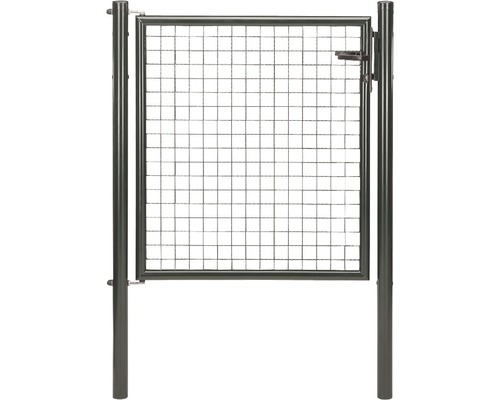 Wellengittertor einzeln 125x100 cm anthrazit Drahtgitter Gartentor mit Pfosten