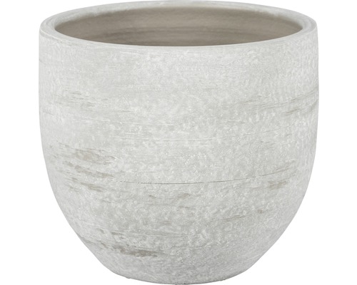 Pot de fleurs en céramique Ø 14 cm H 12 cm gris clair