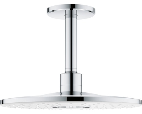 Set de pommeaux de douche GROHE Rainshower SmartActive 310 26477LS0 Ø 31 cm avec raccord de plafond 14,2 cm moon white