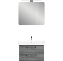 Badezimmer-Set mit Spiegelschrank, Waschbecken und Unterschrank