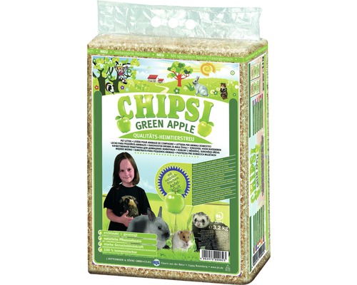 Litière pour animaux domestiques JRS Chipsi plus Green Apple 3,2 kg