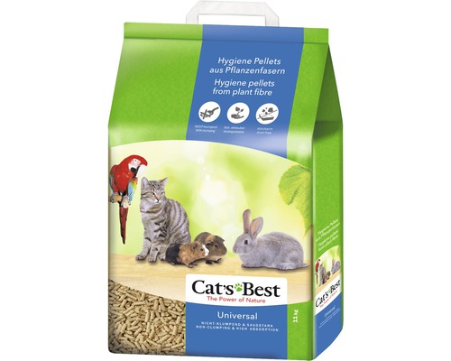 Litière pour animaux de compagnie Cats Best Universal 20 l Cats Best Universal Litière d''hygiène en fibres végétales pour animaux, 11 kg