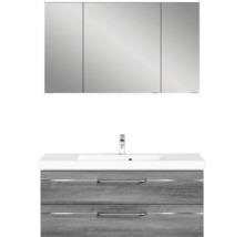Badezimmermöbel-Set mit Waschbecken, Unterschrank und Spiegelschrank