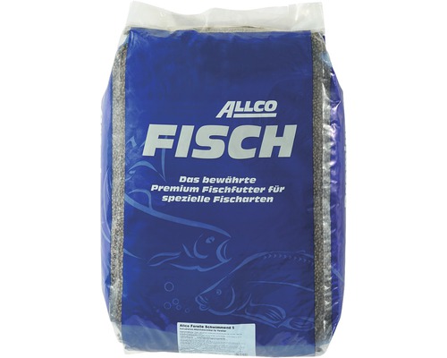 Nourriture pour truites et carpes Allco 4,5 mm 15 kg Aliments pour poissons Allco dans un emballage bleu