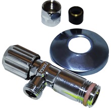 Eckventil mit Rosette und Anschlussverschraubung