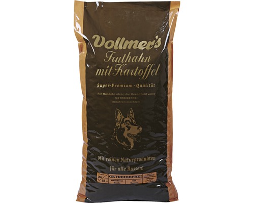 Croquettes pour chien Vollmer's dinde avec pomme de terre 15 kg Emballage Vollmer''s Dinde aux Pommes de Terre pour chiens