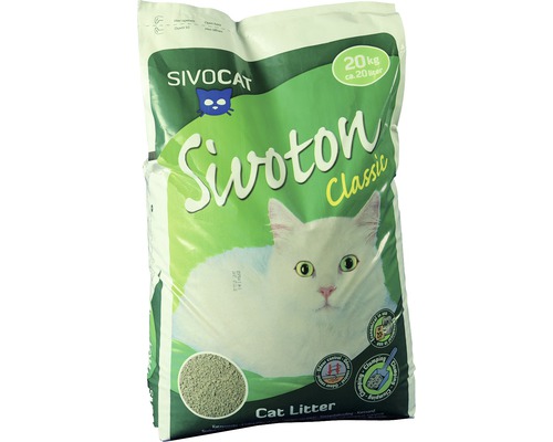 Litière pour chats SIVOCAT Sivoton Classic 20 l, litière agglomérante Litière pour chat Sivocat Sivoton Classic, 20 kilogrammes
