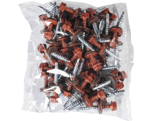 Packung mit Dachbauschrauben mit Sechskantkopf und Dichtscheibe