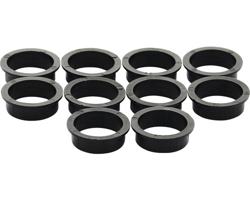 Bague nylon 20-18 mm blanc pour le montage des poignées de porte noir 10 pièces Lot de dix douilles en plastique noir