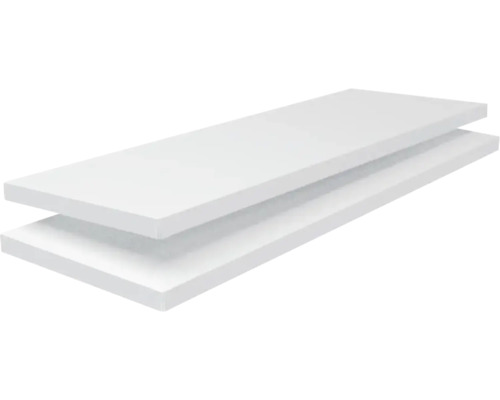 Tablette Schulte blanche 1000x70x350 mm, lot de 2, système d'emboîtement