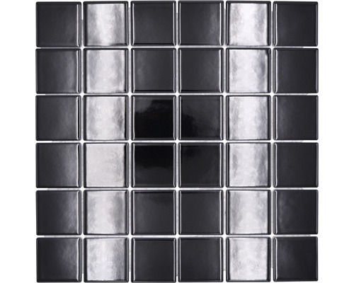 Mosaïque céramique Quadrat uni CD190 noir brillant 30x30 cm