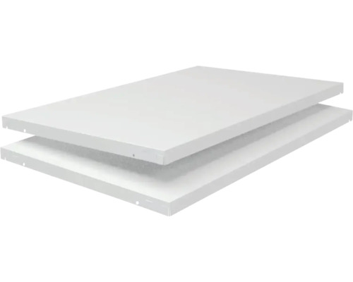 Tablette Schulte blanche 80x3,5x50 cm, lot de 2, système d'enfichage